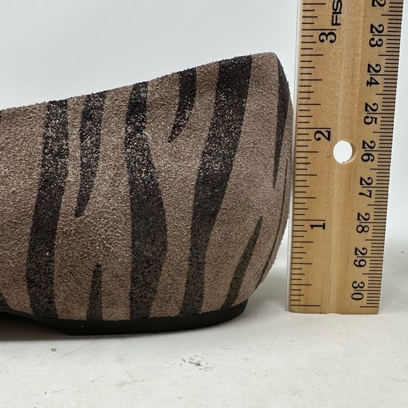 Geox Shoes Womens 37 US 7 Brown Grey‎ Animal Print Italian Leather Upper Flats - Picture 11 of 15